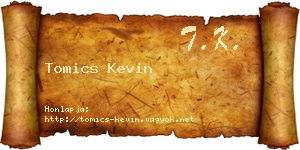 Tomics Kevin névjegykártya